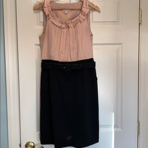 Blush and black dress with pockets